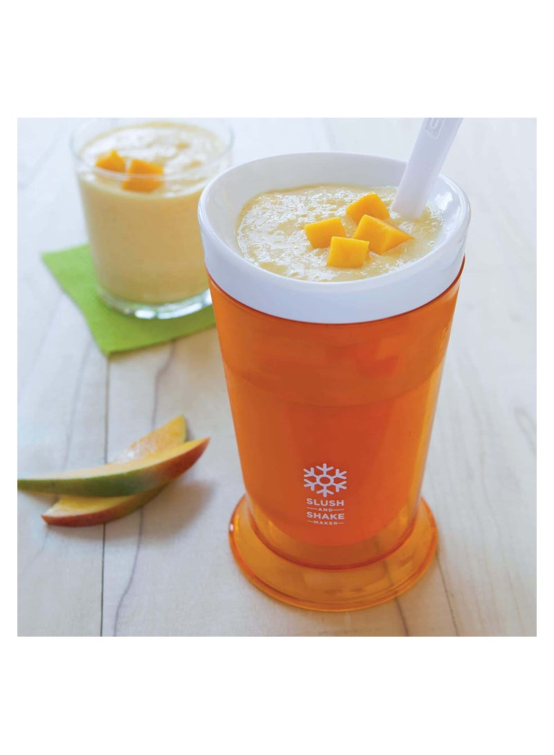 SYOSI Slush and Shake Maker Compact Make Serve Cup with Freezer Core Creates Single-Serving Smoothies Slushies Milkshakes in Minutes BPA-free Orange - Image 4