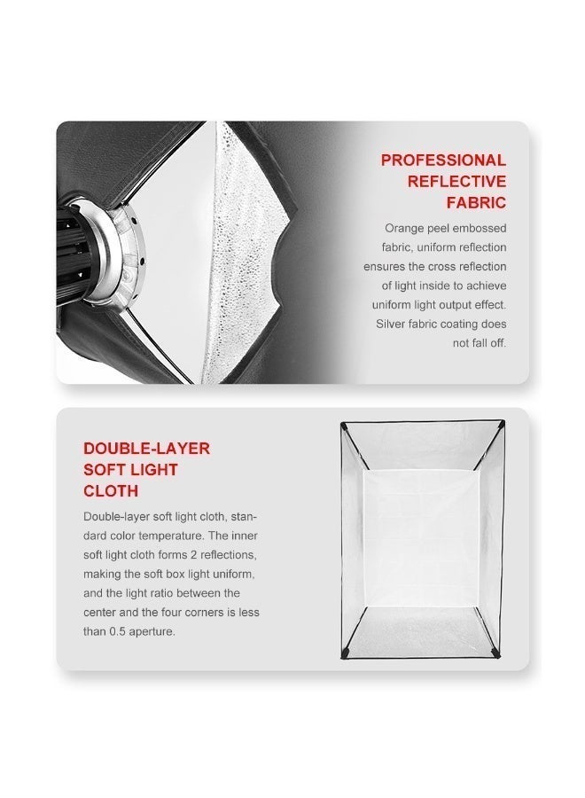 غرانفين طقم صندوق إضاءة ناعم (Softbox) مستطيل مقاس 60×90 سم – مزود بقاعدة تثبيت من نوع Bowens، ومشتتي ضوء مزدوجين (بمستوى خفض 1.5 و2.5 درجة توقف)، وشبكة توجيه الضوء (Grid) بزاوية 45 درجة، ونظام تركيب سريع بأربعة قضبان، وحقيبة حمل. - Image 5