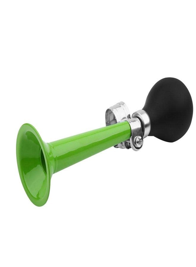 FILFEEL Air Horn Cycling Retro Chrome Metal Hooter Bugle Trumpet Alarm Rubber Squeeze Bulb, 8.46 Inch(Green) - Image 2
