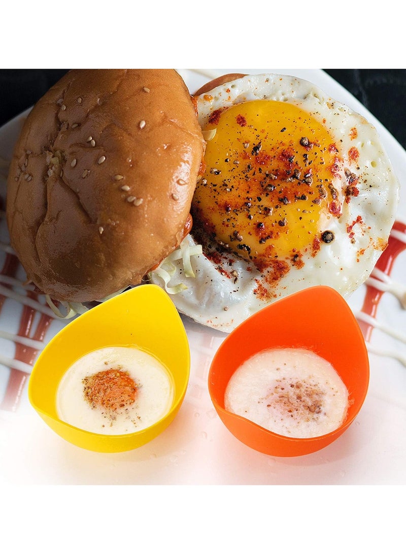 Egg Cooker with Ring Stand, Silicone Egg Cooking Cup, Suitable for Microwave or Stovetop Egg Cooking, Comes with Extra Oil Brush, BPA Free, 4 Pack - Image 3