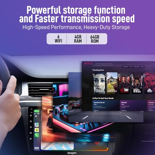 iWagon 4GB+64GB Car Android System Touch Screen 9 Inch|TS9Pro Car Stereo|Wireless Carplay Adapter & Android Auto| 4th Gen Car Display Screen | Including Rearview LED Camera| Universal for All Cars - Image 2