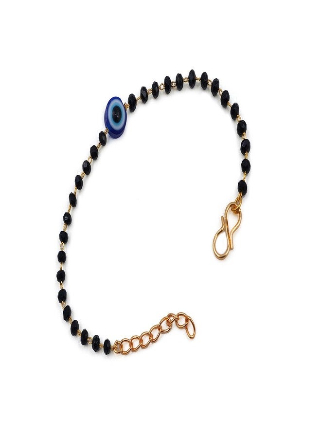 JHB Evil Eye Black bead Hand Bracelet For Women And Girls (ROUND) - Image 1
