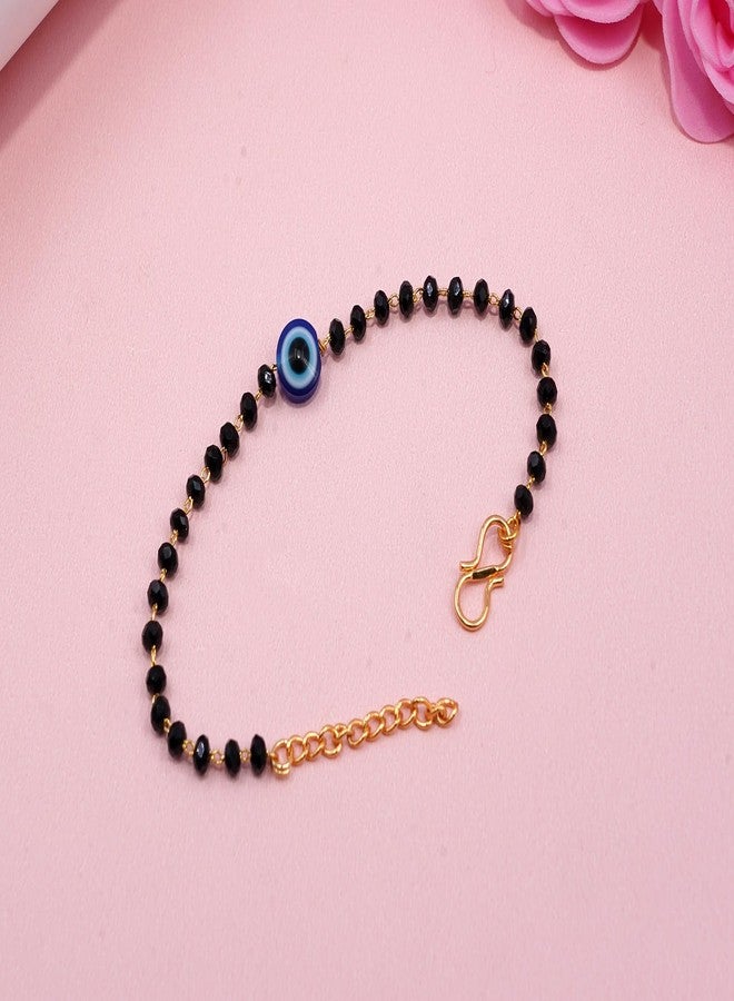 JHB Evil Eye Black bead Hand Bracelet For Women And Girls (ROUND) - Image 3