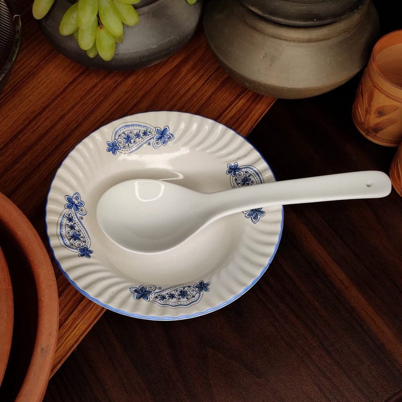 Vemlons Serving Spoon Long Handled Ceramic Serving Spoon Ceramic Tableware Set of 4 Piece Spoon Set (Serving Spoons) - Image 4