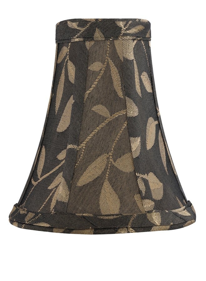 Aspen Creative 50002-2,Bell Clip-On Lamp Shade/Brown Jacquard Textured Fabric.3"Top x 6"Bottom x 5"Slant.Set of 2. - Image 3