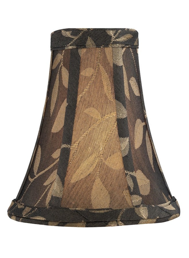 Aspen Creative 50002-2,Bell Clip-On Lamp Shade/Brown Jacquard Textured Fabric.3"Top x 6"Bottom x 5"Slant.Set of 2. - Image 2