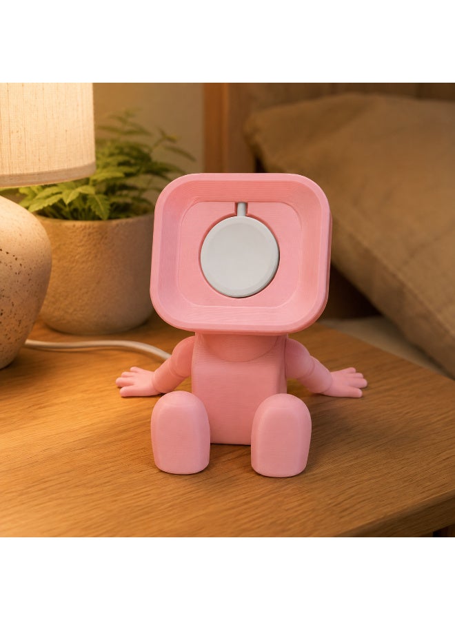 Pink Charger Stand Compatible with Apple Watch Series 1–10 & SE, Desktop Watch Holder and Cable Organizer, Charger Not Included - Image 3