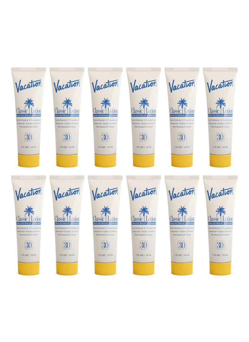 VACATION - Vacation Mini Classic Sunscreen SPF 30, Water-Resistant, Bulk Suntan Lotion, Bachelorette Party Favors, Beach Must Haves, Traveling Essentials, Travel Size, 1 Fl. Oz. (Value Pack of 12) - Image 1