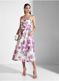 Hope & Ivy Floral Print Midi Corset Dress  - Image 4