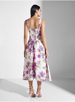 Hope & Ivy Floral Print Midi Corset Dress  - Image 2