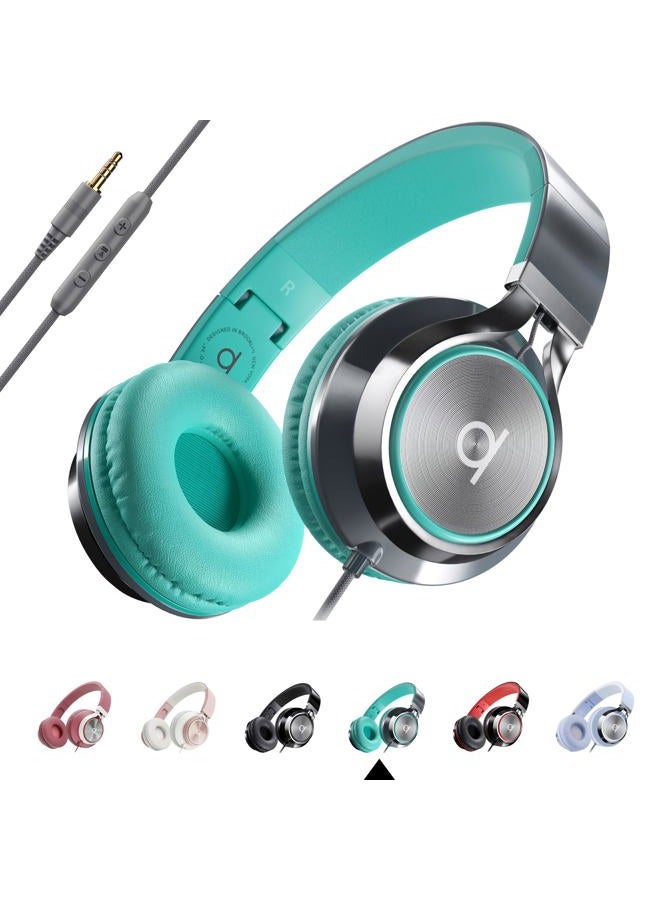 Artix CL750 Wired Headphones with Mic & Volume Control — 90% Noise Cancelling Headphones Wired, Over Ear Head phone Cable — Foldable Plug In Headphones for Laptop, PC, iPad & Computer (Aux Jack 3.5mm) - Image 1