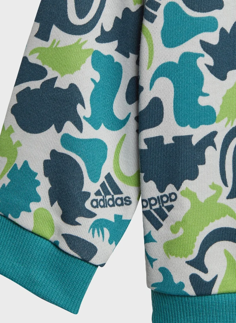 Adidas Essentials Allover Print Jogger Set Kids