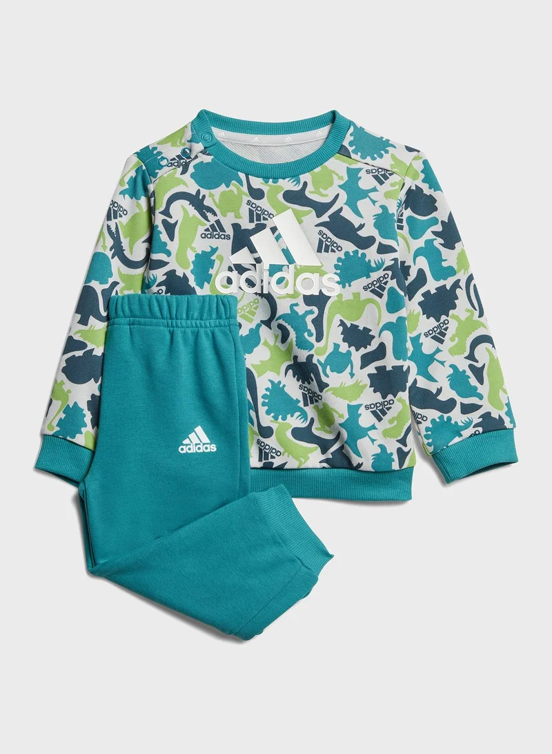 Adidas Essentials Allover Print Jogger Set Kids
