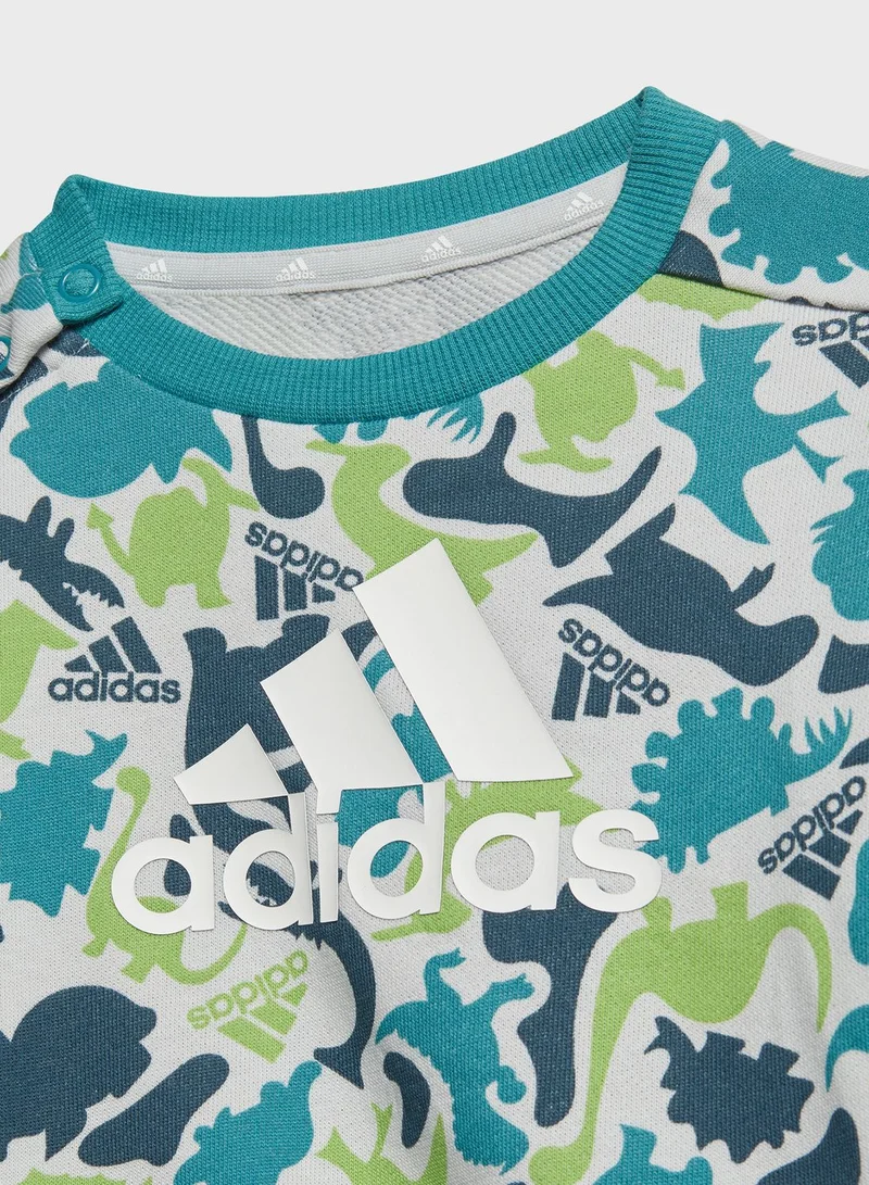 Adidas Essentials Allover Print Jogger Set Kids
