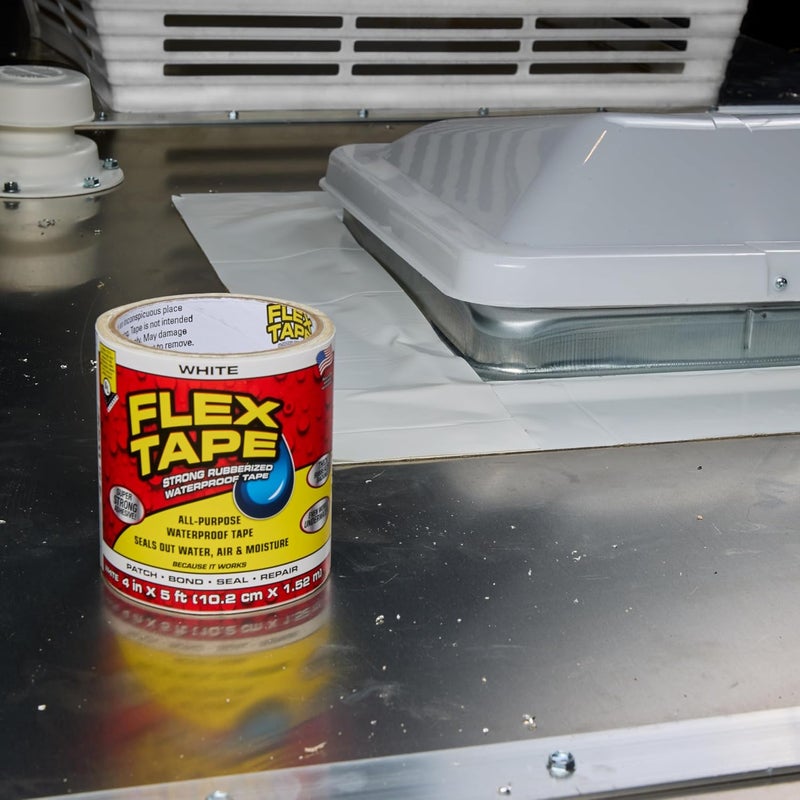 Flex Tape Rubberized Waterproof Tape, 4" x 5', White - Image 2