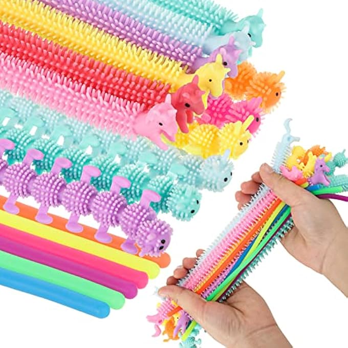 Civaner Stretchy Noodle Pack Stretchy Worms Fidget Stretchy Noodles Strings Fidget Toys for Autistic Children, ADD, ADHD or Autism, Adult Anxiety Stress (18 Pack) - Image 1