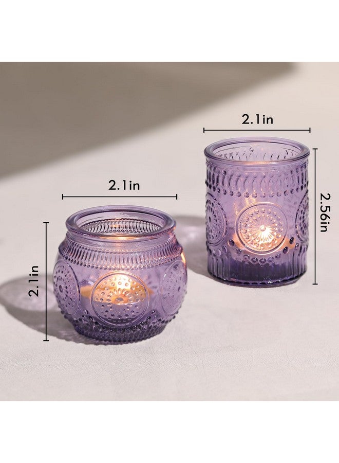 Devi DEVI 30pcs Assorted Purple Votive Candle Holders for Party Decorations,TeaLight Candle Holder for Bridal Shower,Wedding Decrations, Boho Tea Party Purple Decor, Wedding Party Favors  - Image 2