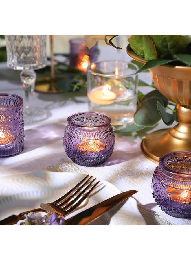 Devi DEVI 30pcs Assorted Purple Votive Candle Holders for Party Decorations,TeaLight Candle Holder for Bridal Shower,Wedding Decrations, Boho Tea Party Purple Decor, Wedding Party Favors  - Image 3