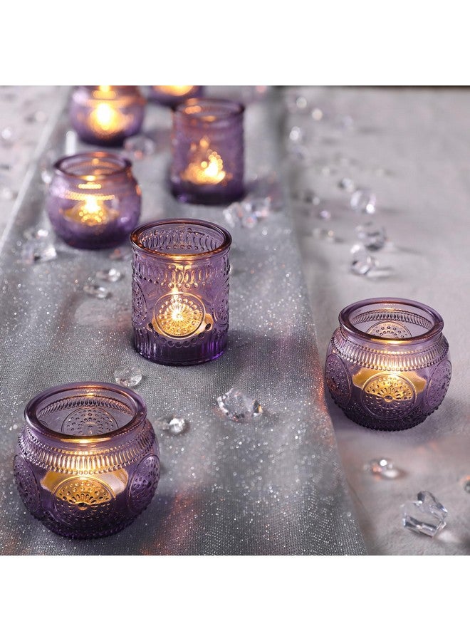 Devi DEVI 30pcs Assorted Purple Votive Candle Holders for Party Decorations,TeaLight Candle Holder for Bridal Shower,Wedding Decrations, Boho Tea Party Purple Decor, Wedding Party Favors  - Image 5