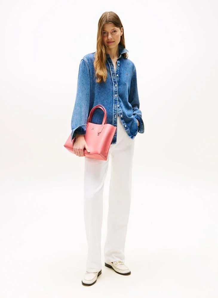 TOMMY HILFIGER Logo Detailed Zip through Distinct Mini Tote