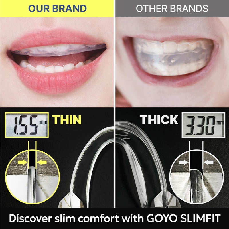 GOYO Slim FIT Pack of 4 Mouth Guard for Clenching Teeth at Night with Thermo Checker & Dental Case | Night Guards for Teeth Grinding | Custom-Fit & Custom Moldable Bruxism Sleep Night Guard - Image 4
