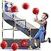 KIZONLY Arcade Basketball Game Indoor Kids Ajustable Basketball Hoop Outdoor Carnival Sports Play Toy with 4 Balls and Air Pump Educational Birthday Gift for Boys Girls 3 4 5 6 7 8 Year Old Blue - Image 2