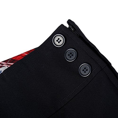 Bienzoe Girls School Uniform Skirt: Kids Adjustable Waist Pleated Dance Skort 10 Black - Image 3