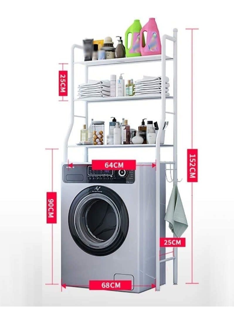 ELTRAZONE 3 Layer Metal Washing Machine Storage Shelf Rack,Space Saver Organizer Holder - Image 2