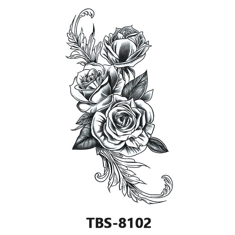 Factory wholesale direct tattoo stickers black and white animal men and women durable color flower tattoo stickers spot cross-border - Image 5