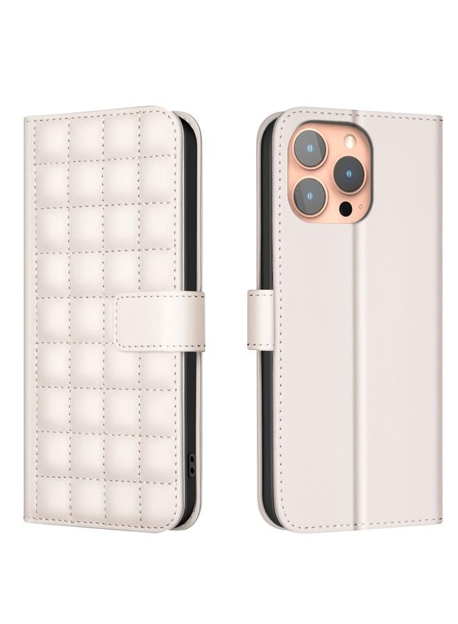 S-TOP Case For iPhone 16 Pro Max Square Texture Leather Phone Case - Image 1