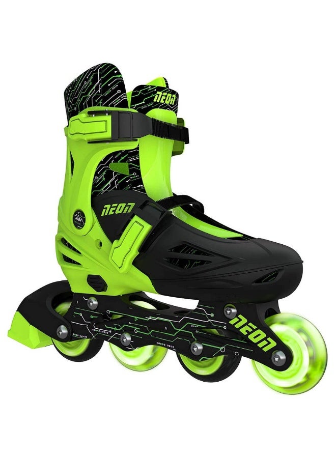 Neon 2-in-1 Combo Skates (Size 3-6, Green) - Image 1