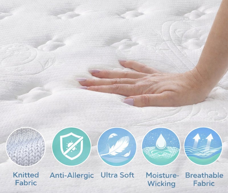 Rexal Home Horizon Pocket Spring Mattress 160 x 200 x 30 cm – Hybrid Mattress with Cool Gel Memory Foam & Medium Firm Support - Image 5