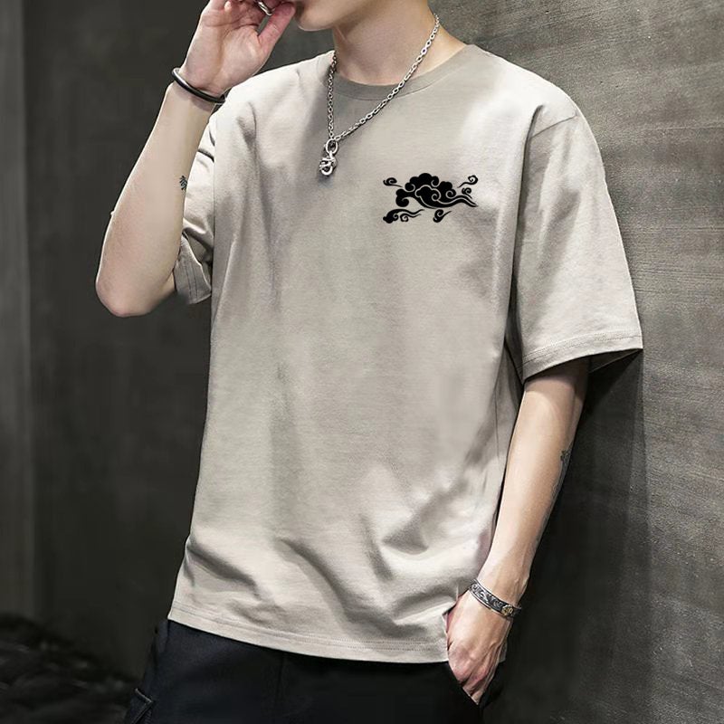 Boys Short-sleeved T-shirt 2020 New Fashion Casual Printed Short-sleeved Summer New Base Shirt Clothes 1 Piece Free Shipping Clouds khakis 