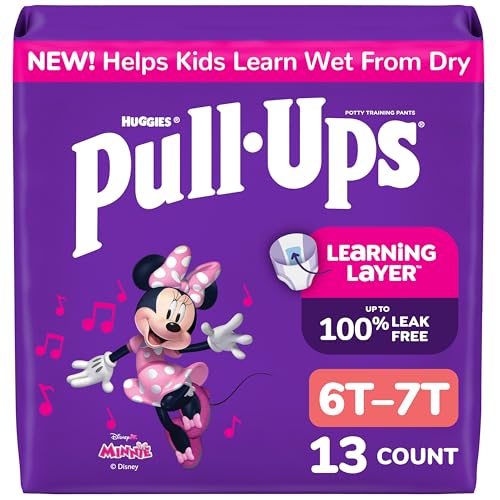 Pull-Ups Girls' Potty Training Pants, Size 6T-7T Training Underwear (55-75 lbs), 13 Count - Image 1