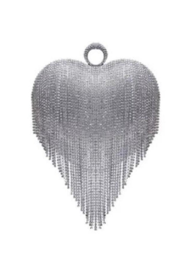 DUNISO Womens Rhinestone Heart Purse,Sparkly Evening Clutch Bag for Formal/Wedding/Cocktail/Prom/Party/Club - Image 5
