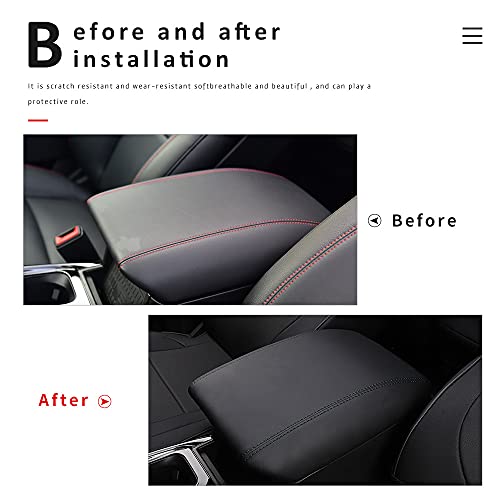 INTGET for 2026 Ford Explorer Accessories Center Console Cover for Ford Explorer 2020 2021 2022 2023 2024 2025 Leather Car Middle Armrest Arm Rest Lid Dog Seat Cover Protector(Black Stitches) - Image 3