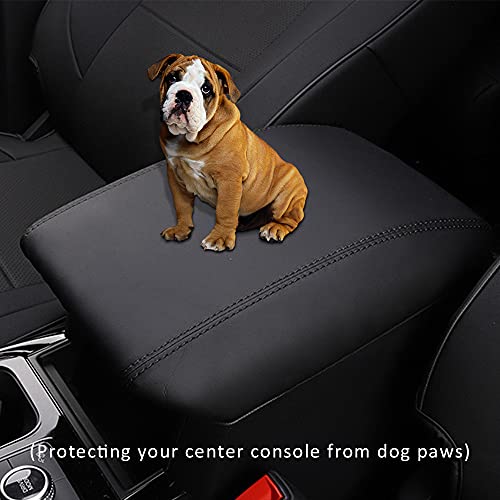 INTGET for 2026 Ford Explorer Accessories Center Console Cover for Ford Explorer 2020 2021 2022 2023 2024 2025 Leather Car Middle Armrest Arm Rest Lid Dog Seat Cover Protector(Black Stitches) - Image 2