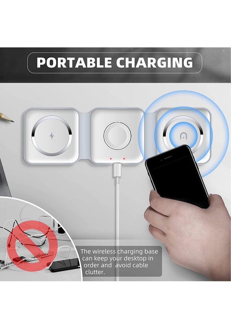 ELTRAZONE 3 in 1 Wireless Charger, Magnetic Foldable Charging Station, Fast Wireless Charging Pad - Image 2