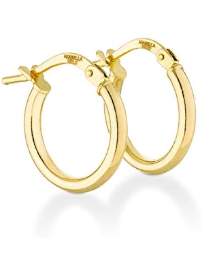 Arabest 18K Gold Over Sterling Silver 2mm High Polished Round Tube Hoop Lightweight Earrings for Women Made in Italy - Image 1