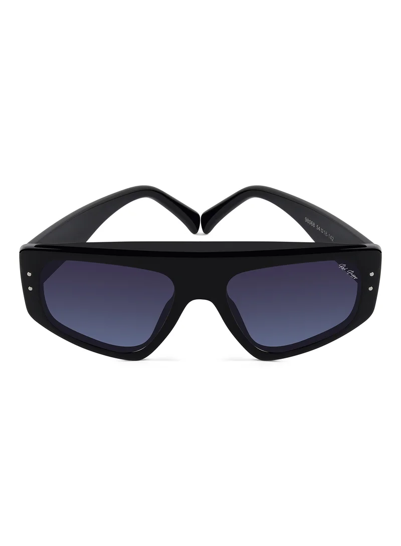 Woggles Stylish Black Matte Rectangle Sunglasses| 100% UV Protected| Men & Women