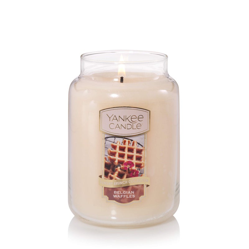 Yankee Candle Belgian Waffles Scented, Classic 22oz Large Jar Single Wick Candle, Over 110 Hours of Burn Time - Image 3