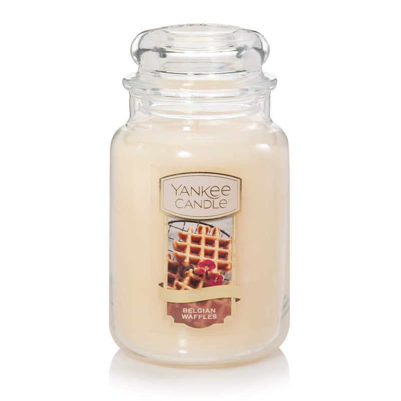 Yankee Candle Belgian Waffles Scented, Classic 22oz Large Jar Single Wick Candle, Over 110 Hours of Burn Time - Image 1