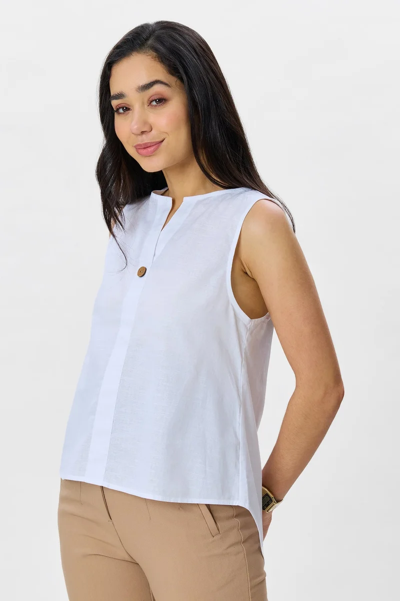 Virgio  Solid Cotton High-Low Top for Women for Women | Best Price UAE