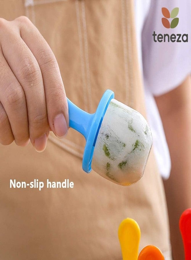 Teneza Silicone Popsicle Mould, Kulfi Moulds Set | Frozen Ice Cream | Kulfi Candy | Icecream Mold | Ice Cream Maker | Popsicle Mold | Silicone Mould | Candy Maker for Children & Adults | Blue - 3 Pcs - Image 2