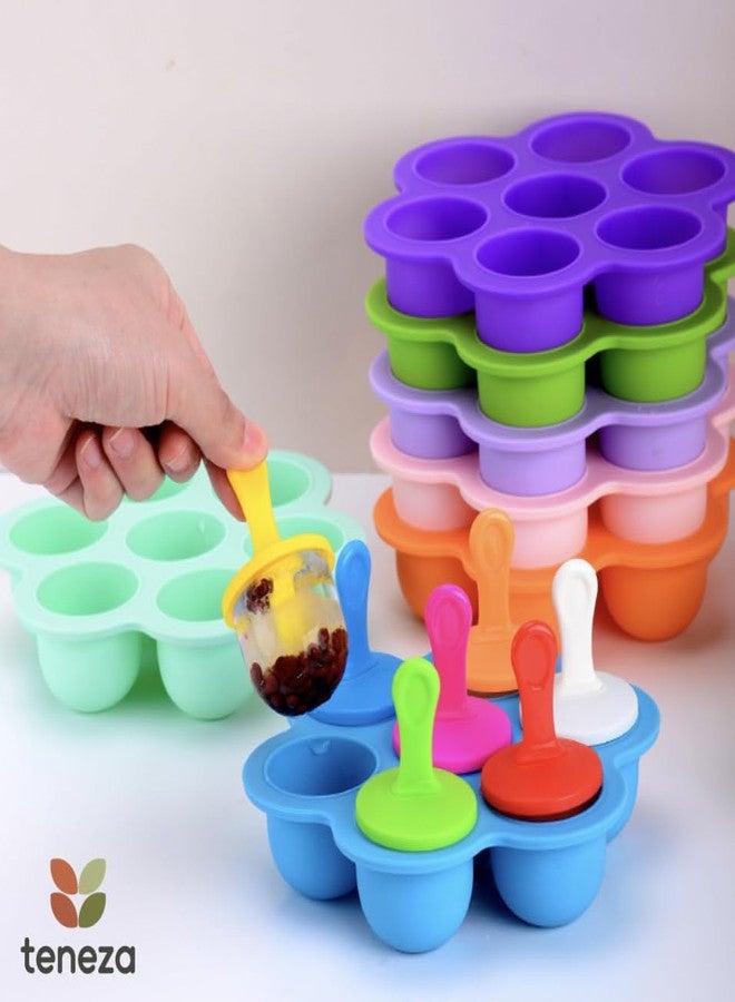 Teneza Silicone Popsicle Mould, Kulfi Moulds Set | Frozen Ice Cream | Kulfi Candy | Icecream Mold | Ice Cream Maker | Popsicle Mold | Silicone Mould | Candy Maker for Children & Adults | Blue - 3 Pcs - Image 3
