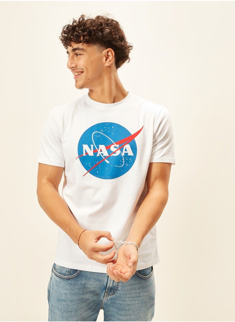 SP Characters NASA Print Crew Neck T-shirt with Short Sleeves  - Image 2