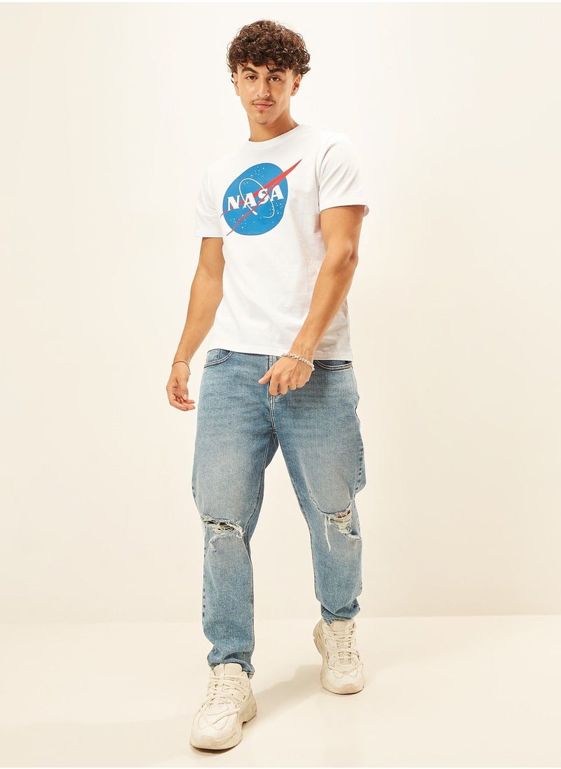 SP Characters NASA Print Crew Neck T-shirt with Short Sleeves  - Image 3