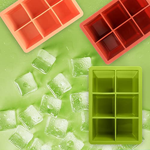 Excnorm Silicone Ice Cube Trays 3 Pack - Large Size Silicone Ice Cube Molds with Leak Proof Removable Lid Square Ice Cube Tray And BPA Free for Cocktail,Whiskey, Stackable Flexible Ice - Image 5