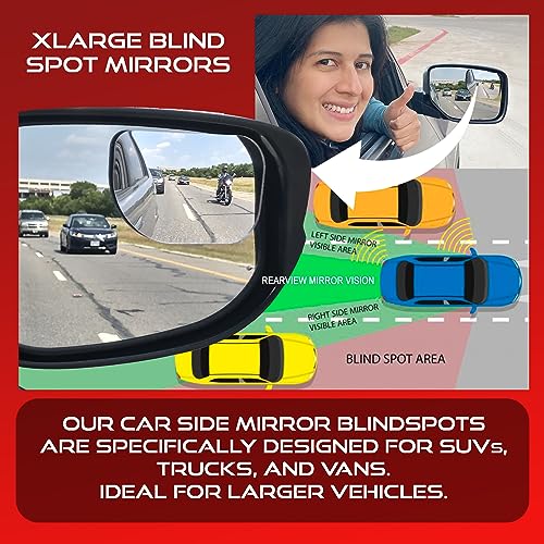Utopicar Blind Spot Convex Car Mirrors: XLarge Rear View - Rearview Automotive Mirror for Car - Exterior Accessories and Interior for Women & Men (2Pack) - Image 5