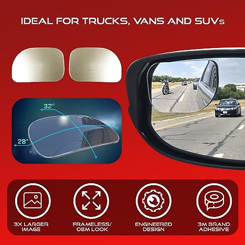 Utopicar Blind Spot Convex Car Mirrors: XLarge Rear View - Rearview Automotive Mirror for Car - Exterior Accessories and Interior for Women & Men (2Pack) - Image 2
